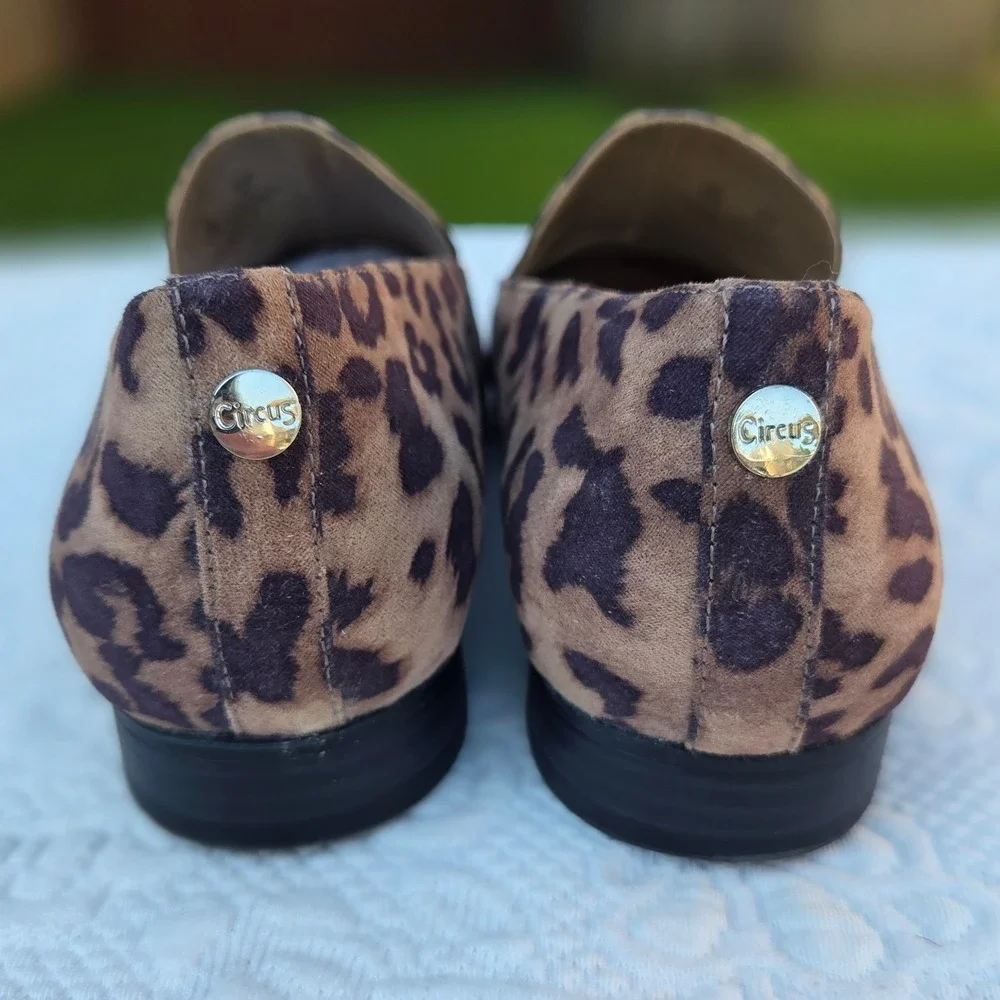 Circus by Sam Edelman Harlem Leopard Print Loafers Brown Black Flats 6.5M Fall